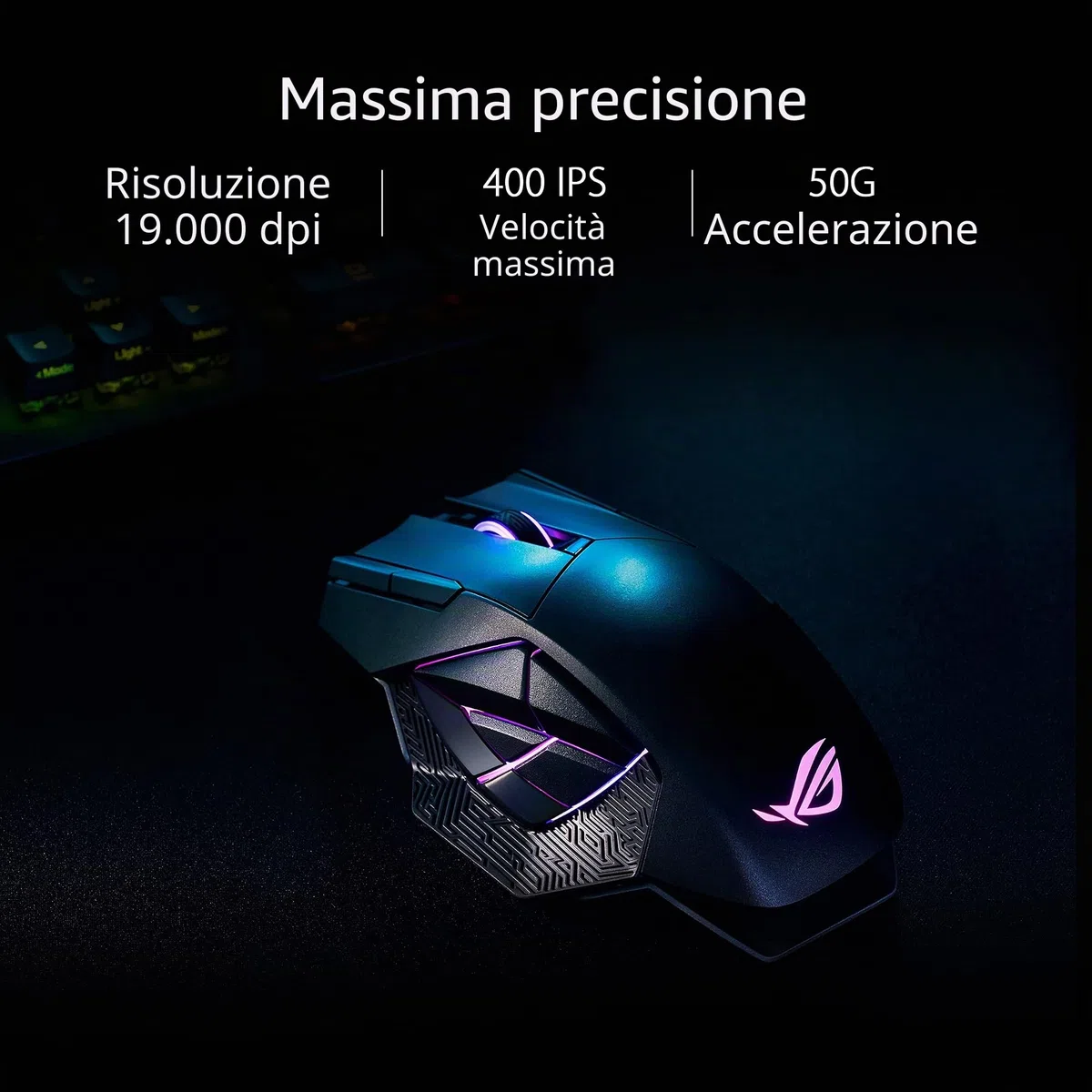 ASUS Spatha X Ratón Gaming Inalámbrico 19000 DPI Negro