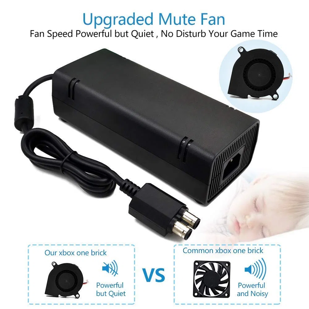 Adattatore CA per Xbox 360 Slim, alimentatore con cavo di ricambio per console Xbox 360 Slim