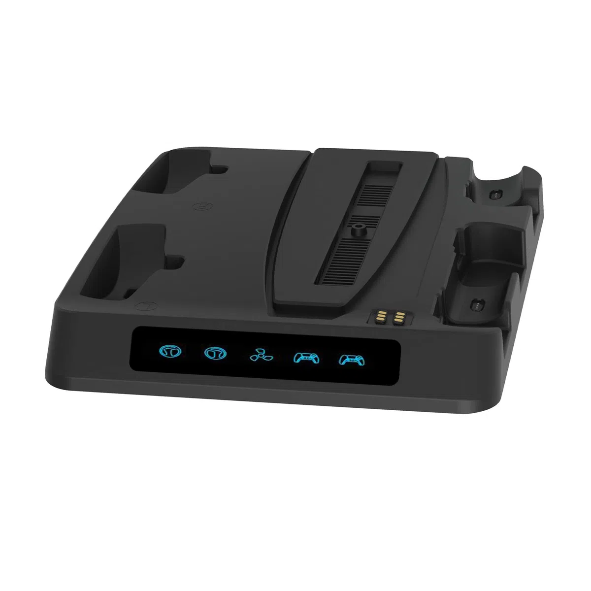 Stazione di raffreddamento verticale della console e supporto di ricarica del controller per PS5/PSVR2 Supporto con 2 ganci per cuffie e auricolari