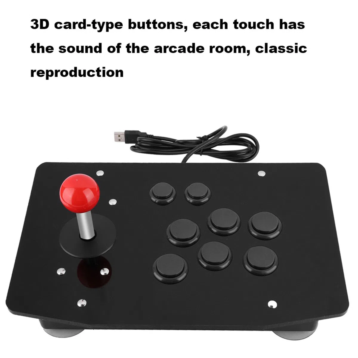 Controller per PC, Joystick di gioco Rocker Controller a 8 pulsanti con impugnatura di gioco con ventosa fissa da 50 mm Grande ventosa fissa, pulsanti a scheda 3D Riproduzione