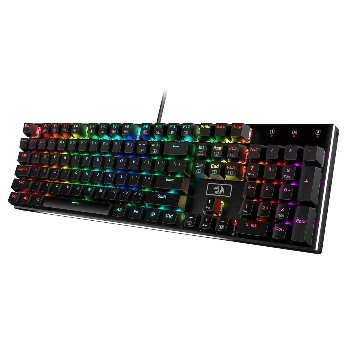 Redragon K556 Tastiera Meccanica RGB Cablata Base Alluminio US | Interruttore lineare, base in alluminio resistente, illuminazione RGB, tasti standard, layout US