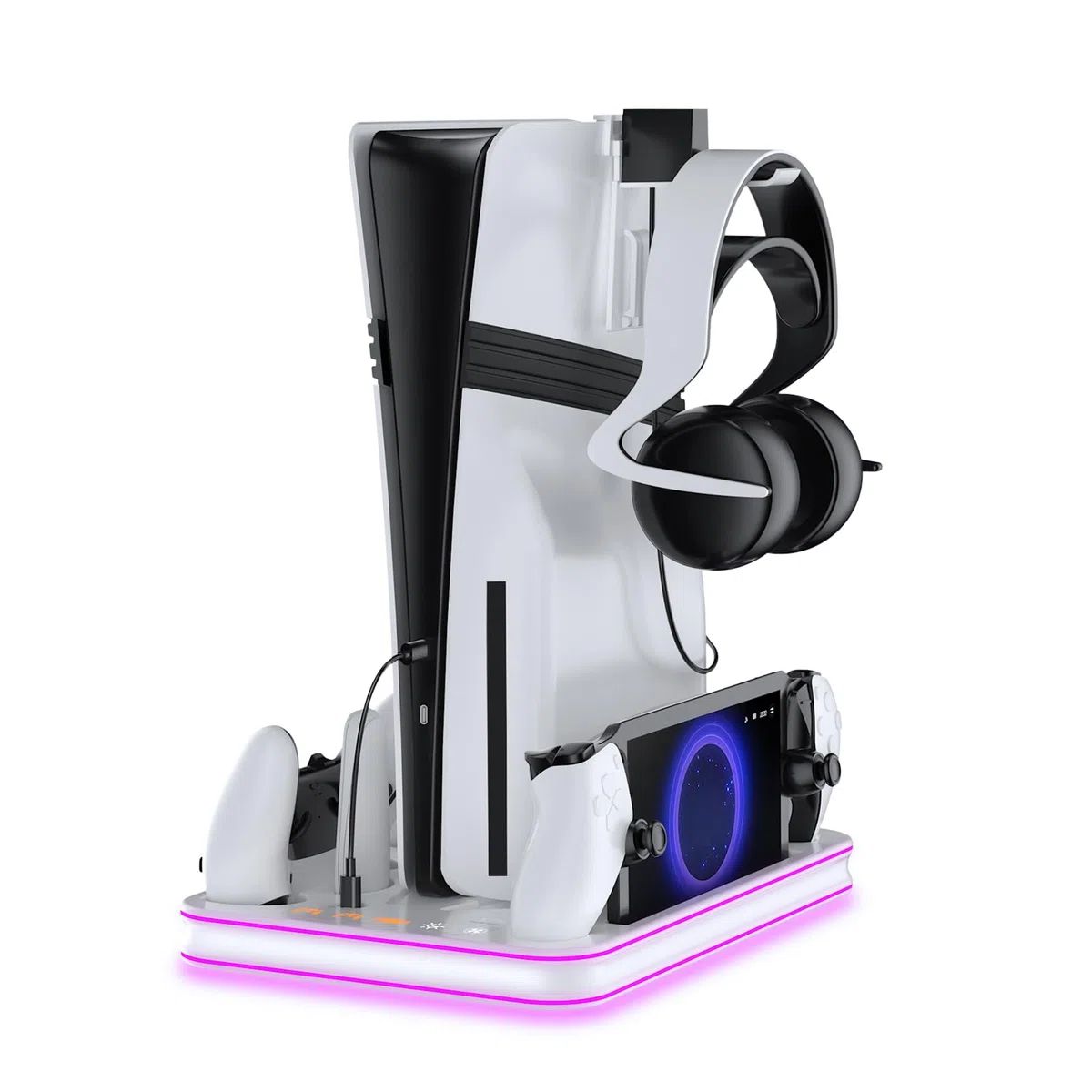 Supporto e stazione di raffreddamento per PS5 / PS5 Slim / PS5 Pro con controller LED stazione di ricarica