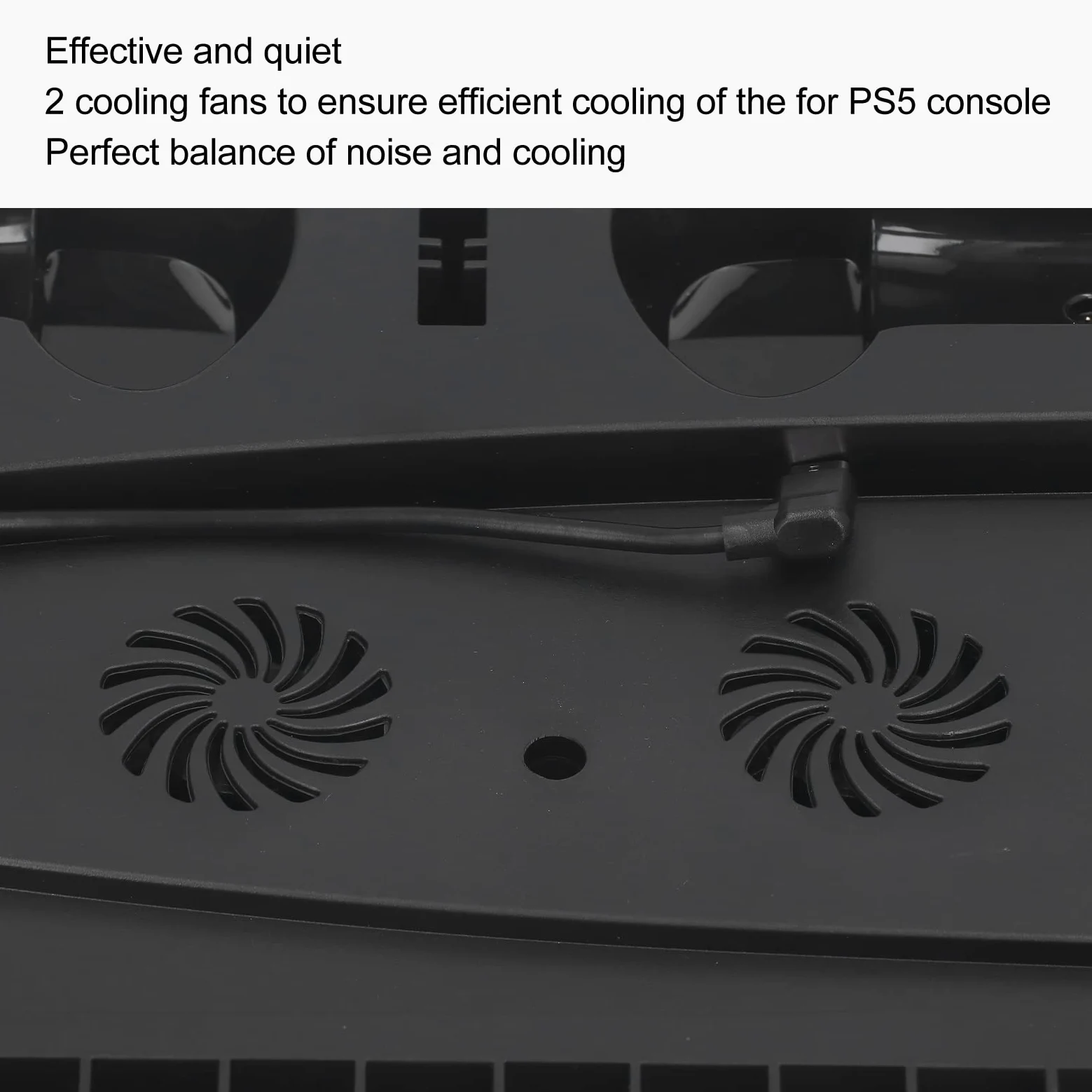 Ventola di Raffreddamento del Supporto Verticale PS5 Stazione di Ricarica Professionale a Doppio Controller con Vassoio Portaoggetti per Supporto per Cuffie
