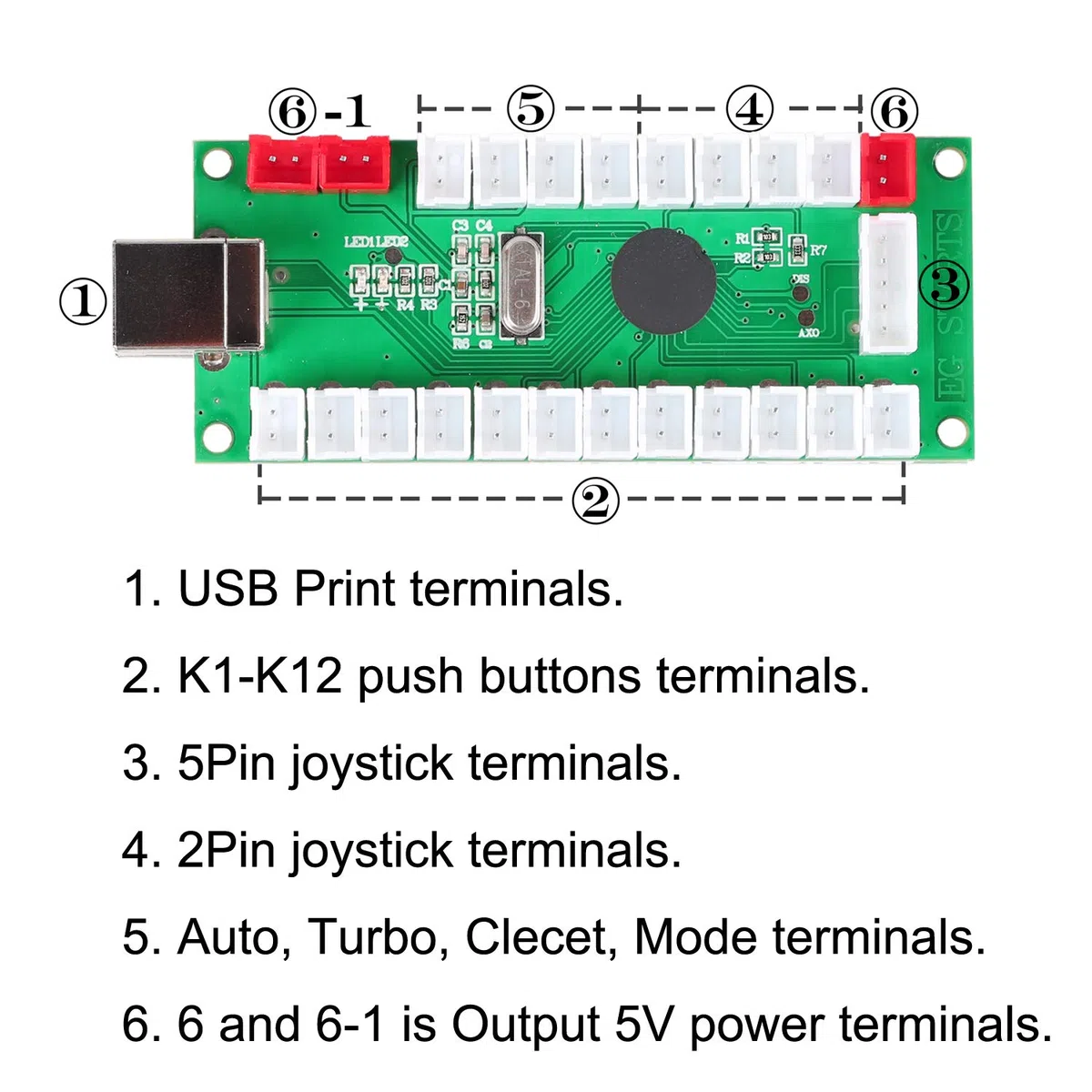 Zero Delay - Encoder USB a PC Games Arcade Stick controller standard per American Style Arcade 2 pin joystick cavo Happ pulsanti filo
