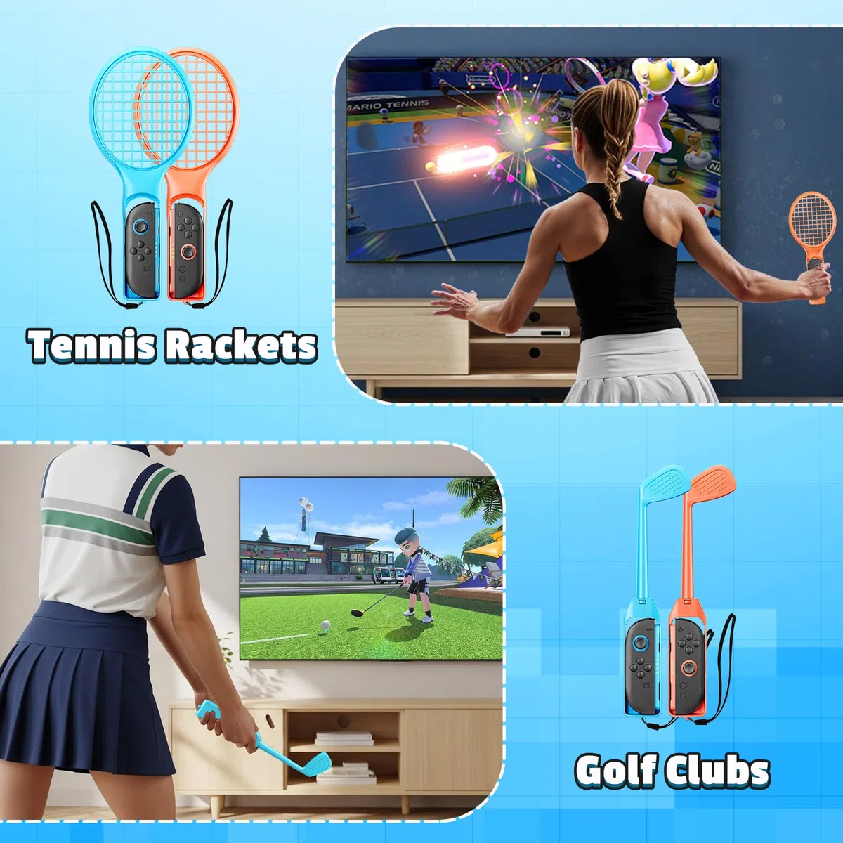 Switch 18 in 1 2 accessori sportivi, per Nintendo 2 2025 Switch Games, set di accessori per giochi divertenti per feste in famiglia per bambini/adulti Switch 2 giochi sportivi