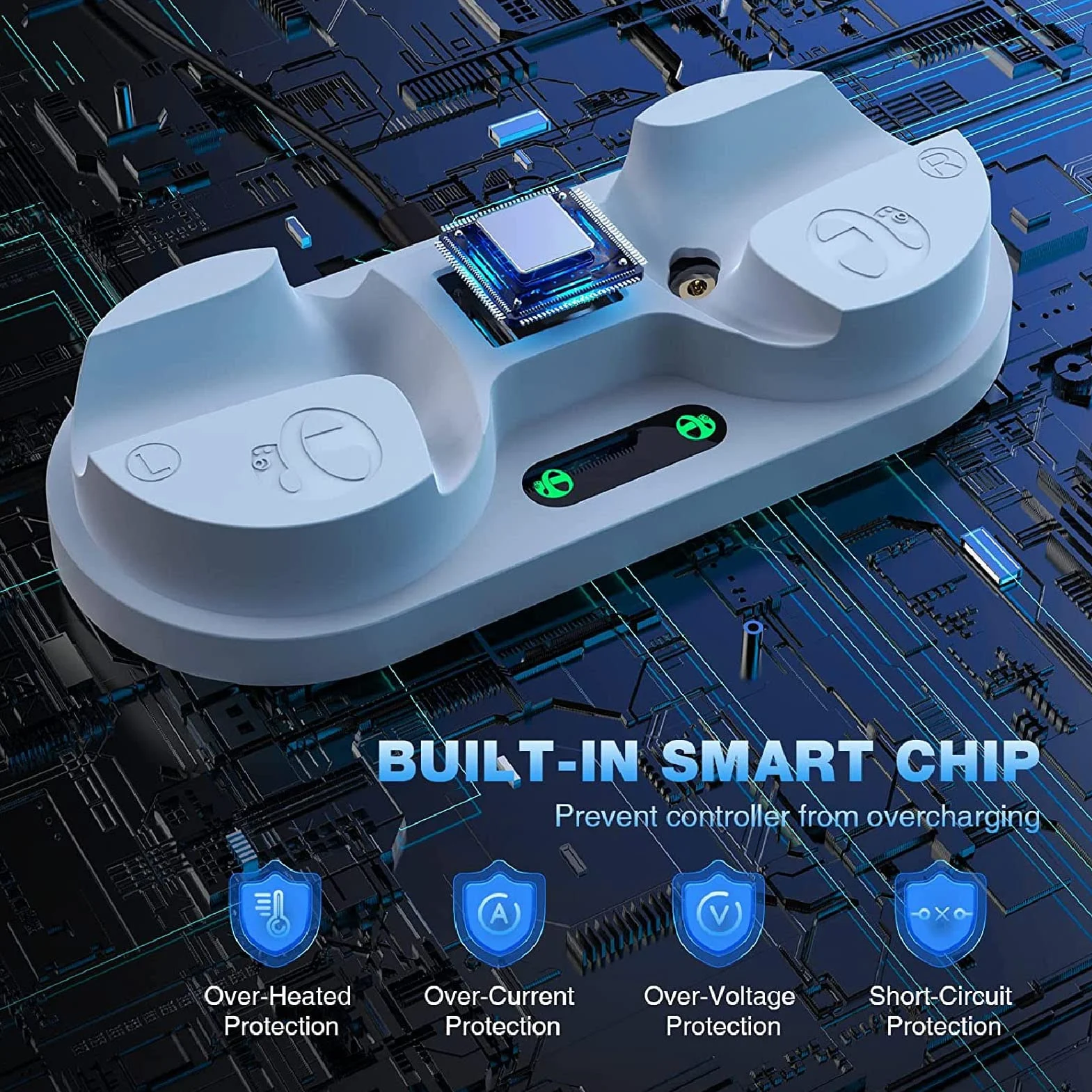 Stazione di Ricarica per Controller VR, Dock con Supporto e Doppio Caricatore Magnetico a Ricarica Rapida, Indicatore LED, per Controllori Sensore VR
