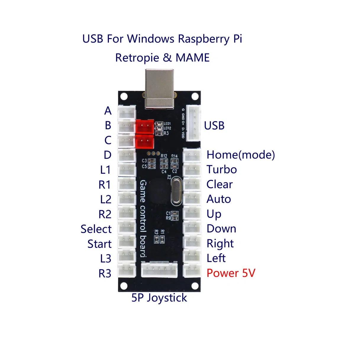 SJ@JX Kit encoder USB Arcade con pulsanti LED RGB e joystick Sanwa a 4/8 vie, controller di gioco a ritardo zero per PC, MAME, Raspberry Pi, Windows