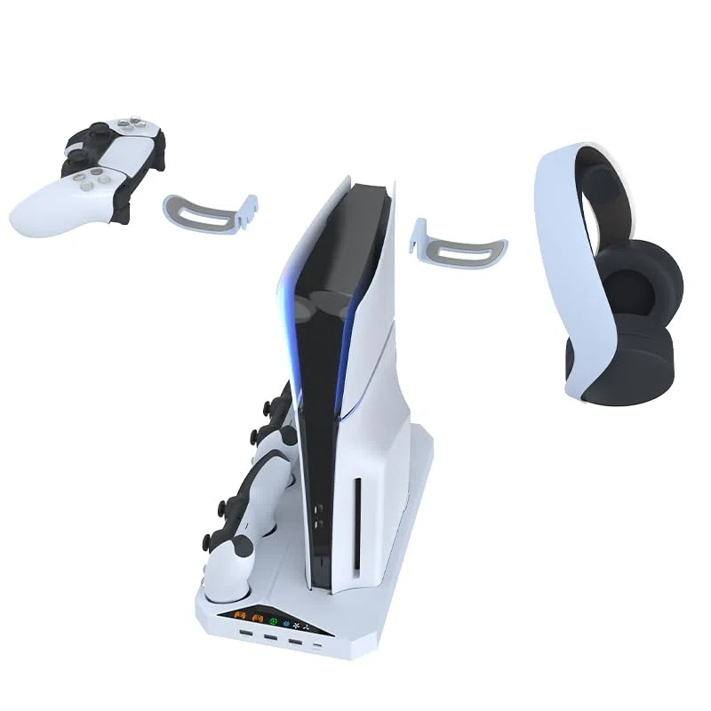 BeisDirect Supporto di raffreddamento verticale compatibile con console digitale ottica PS5 Slim, stazione di ricarica per Playstaion Slim5, controller PS5 caricabatterie con gancio per cuffie