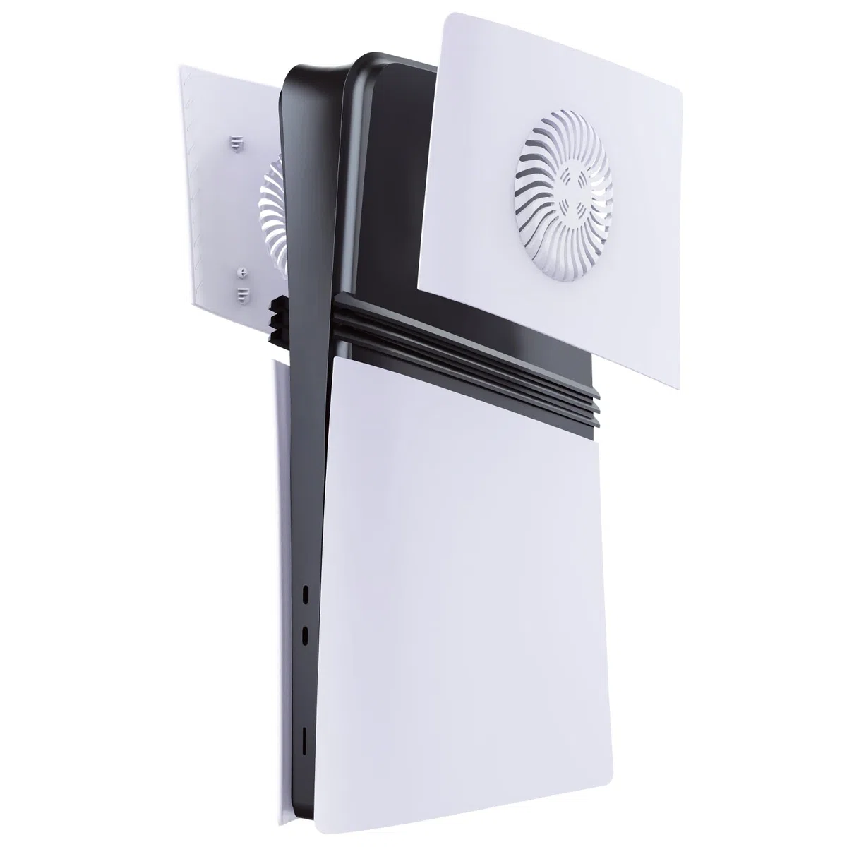 Piastre di Copertura Frontalino per PS5 Pro Console, Guscio Laterale di Ricambio Mezza Coperchio Superiore Destro e Sinistro con Prese D'aria Accessori per PS5 Pro Digital/Disc Edition