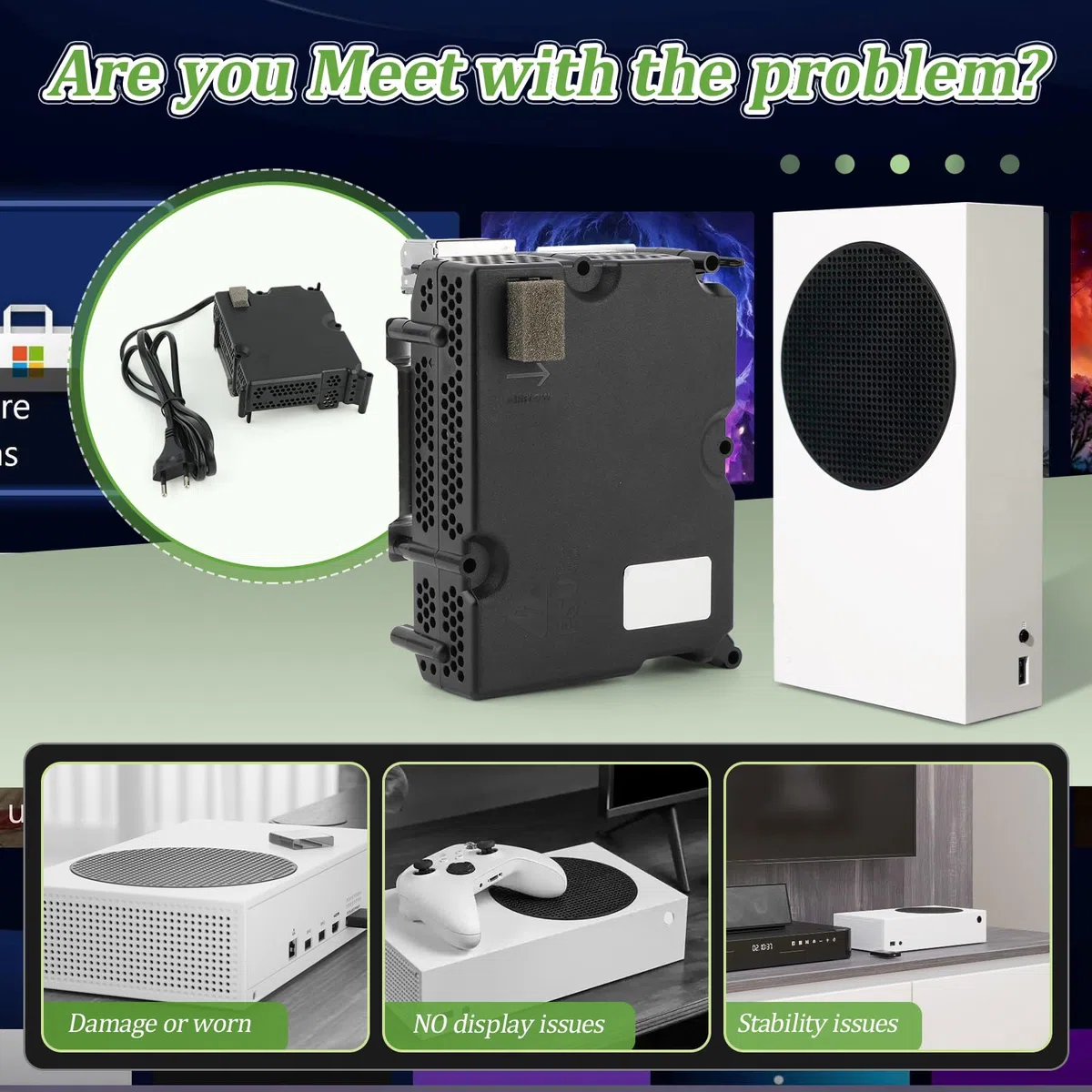 RongZy per Xbox Series S Alimentatore per Series S Alimentatore Interno Sostituire Series S con Strumenti di Riparazione