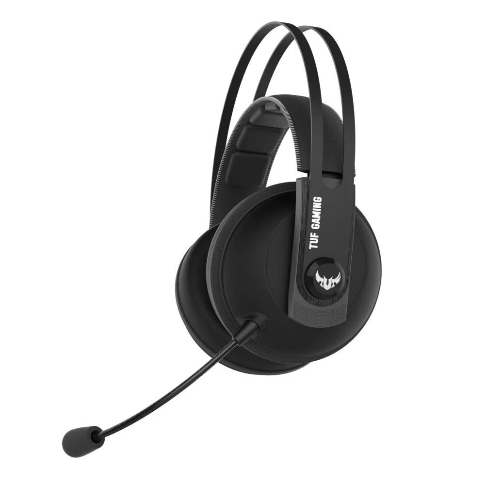 ASUS TUF Gaming H7 Wireless Cuffie su PC e PS4, Audio virtuale 7.1 integrato, Robusta fascia in acciaio, colore Nero.