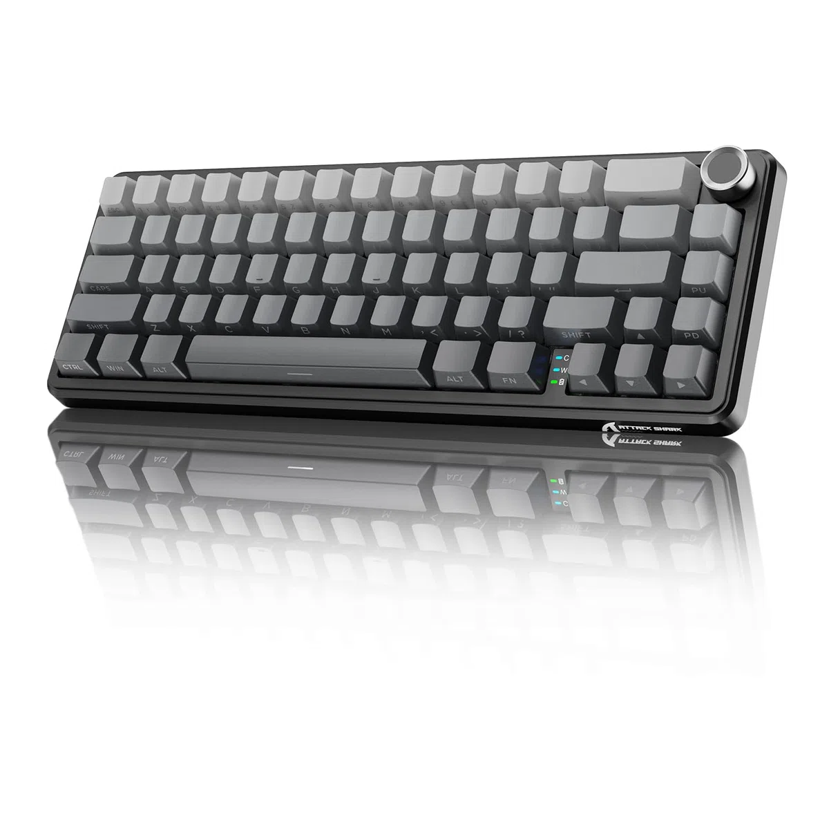 MAMBASNAKE X ATTACK SHARK X66 65% Tastiera Meccanica Wireless Con Manopola, Tastiera Hot Swap RGB Gaming Keyboard 60 Percento, BT/2.4G/USB-C,Linear Switch,Tasti PBT Stampati Lateralmente-Moonlit Night
