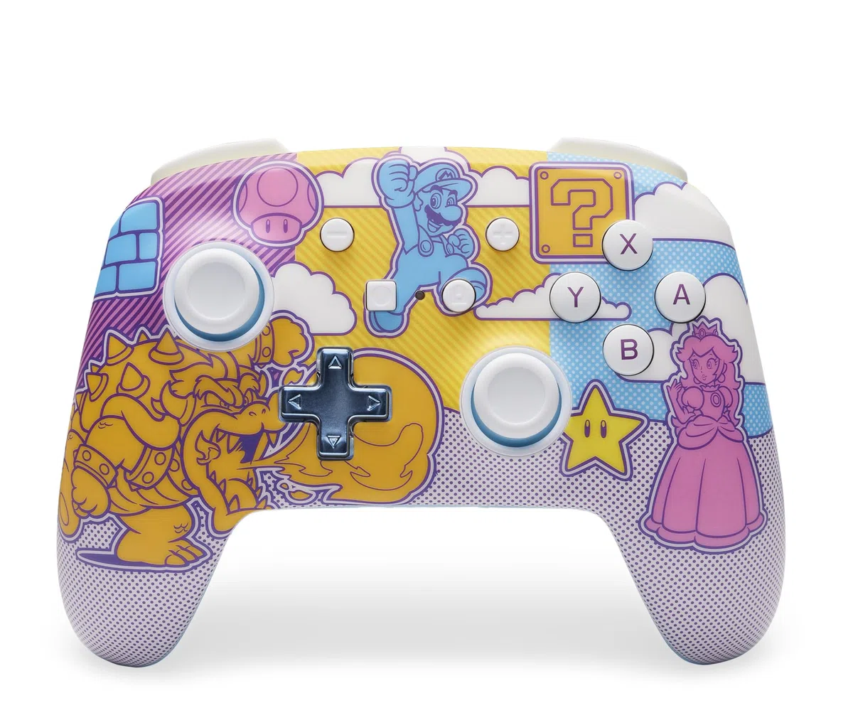 PowerA Controller Senza Fili avanzato per Nintendo Switch - Mushroom Kingdom Pop Art, Nintendo Switch modello OLED, Nintendo Switch Lite, Gamepad, controller di gioco, controller Bluetooth
