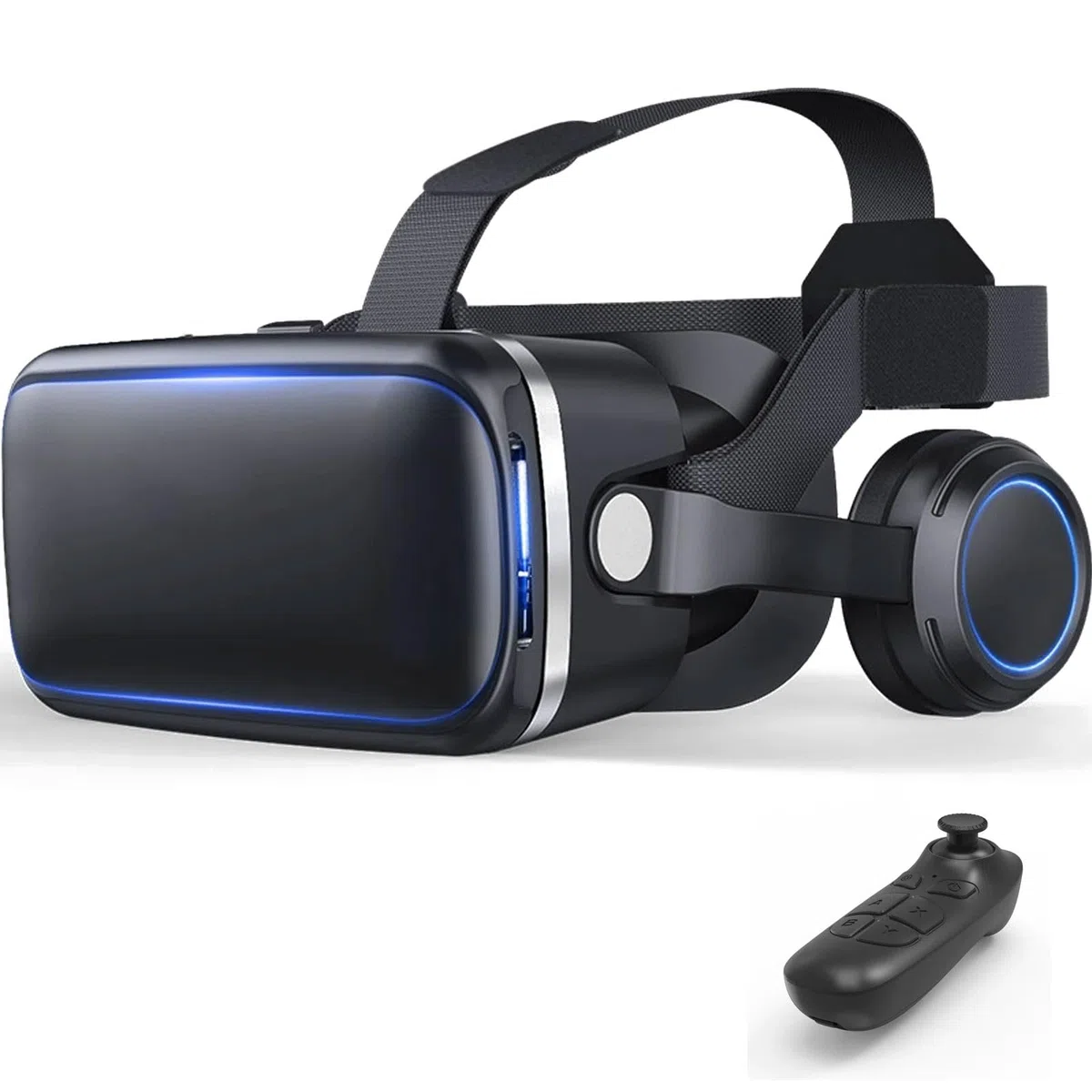 Cuffie Occhiali 3D VR, Visore Realtà Virtuale 3D, VR Visore Cuffie con Lenti HD Anti Luce Blu, per iPhone/Android Smartphones da 4,7 a 7,2 pollici, Regali di Natale per bambini e adulti(B)
