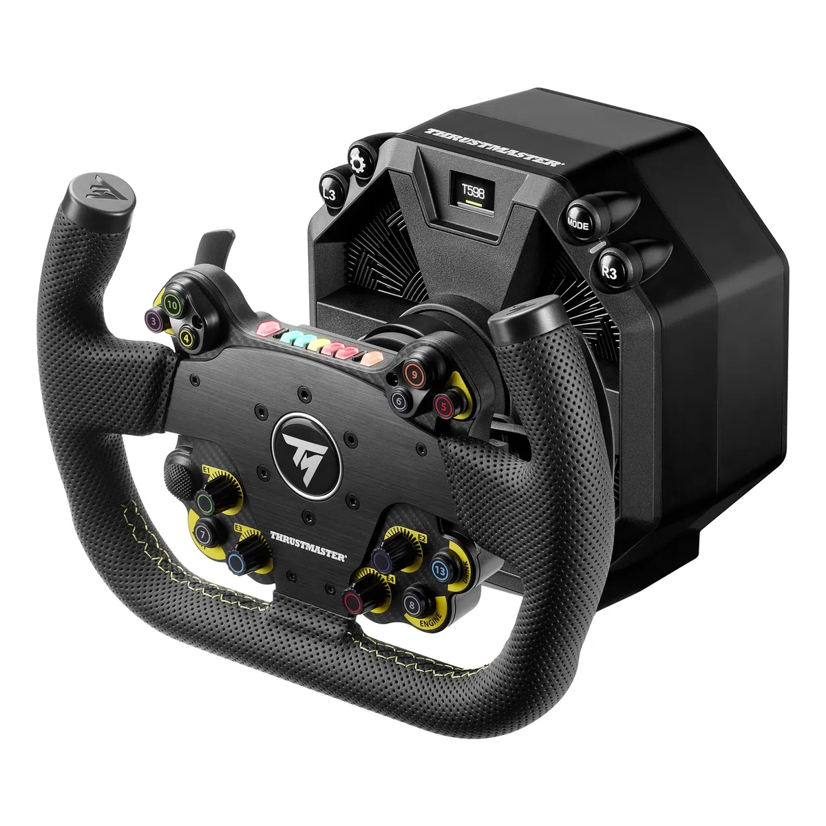 Thrustmaster EVO Racing 31U Leather Volante Add-On - PS5, XBOX e PC | Design a U, per monoposto ed endurance, hub rimuovibile, palette Mag-Shift, 25 pulsanti programmabili, 4 selettori