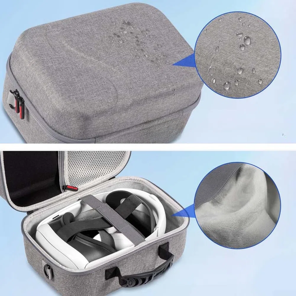 Custodia Rigida per Meta 3S e 3 Borsa Trasporto per vr in EVA agli Urti con Scomparto Accessori per Controller e Cavi Protezione Completa Visore Realtà Virtuale Nero (Gray)