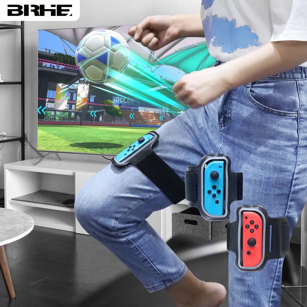 BRHE Nintendo Switch - Accessori sportivi 12 in 1 per giochi sportivi Nintendo Switch, kit di accessori per la famiglia per giochi sportivi Switch/OLED con cinturino da gamba, mazze da golf, racchette