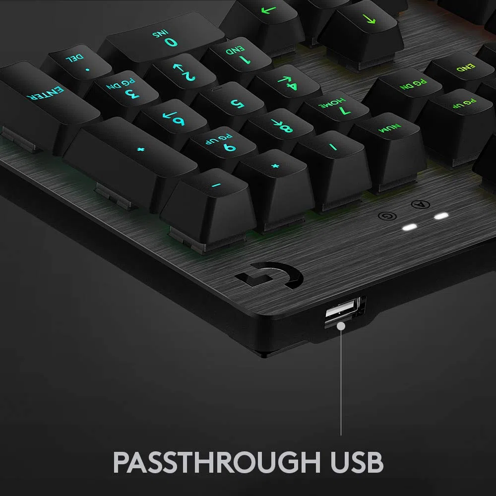 Logitech G512 Tastiera Gaming Meccanica, RGB LIGHTSYNC, Tasti Retroilluminati, GX Red Lienear Switch, Telaio in Alluminio Spazzolato, Tasti Personalizzabili, USB, QWERTY US Layout, Carbon/Nero