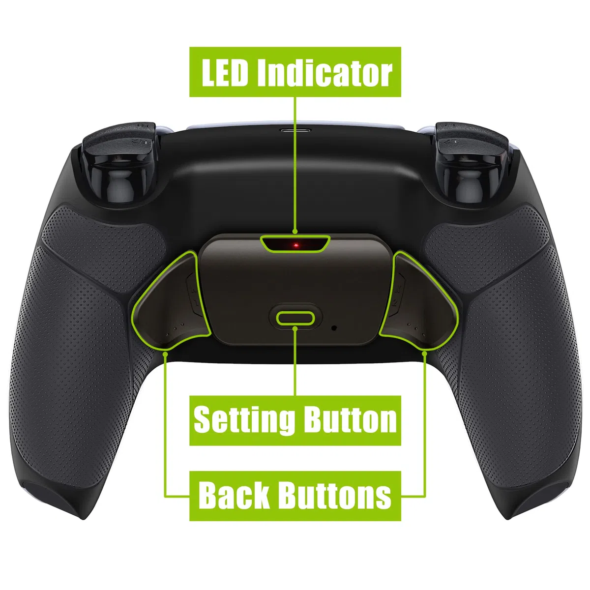 eXtremeRate RISE V3 Remap Kit Programmabile per ps5 Controller BDM-030/040/050,Palette Metallo Back Button Tasti Posteriore Cover Grip Gommato per ps5 Joystick-Senza Controller-Nero
