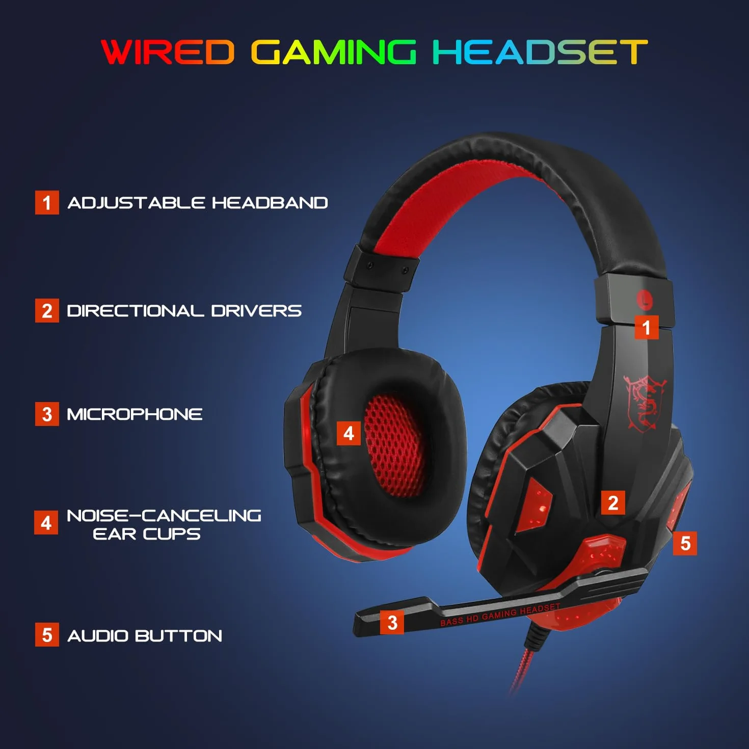 BlueFinger RGB tastiera da gioco e mouse retroilluminati e auricolari tastiera retroilluminata con cavo USB set di mouse per tastiera da gioco cuffie con microfono per computer portatile PC e lavoro