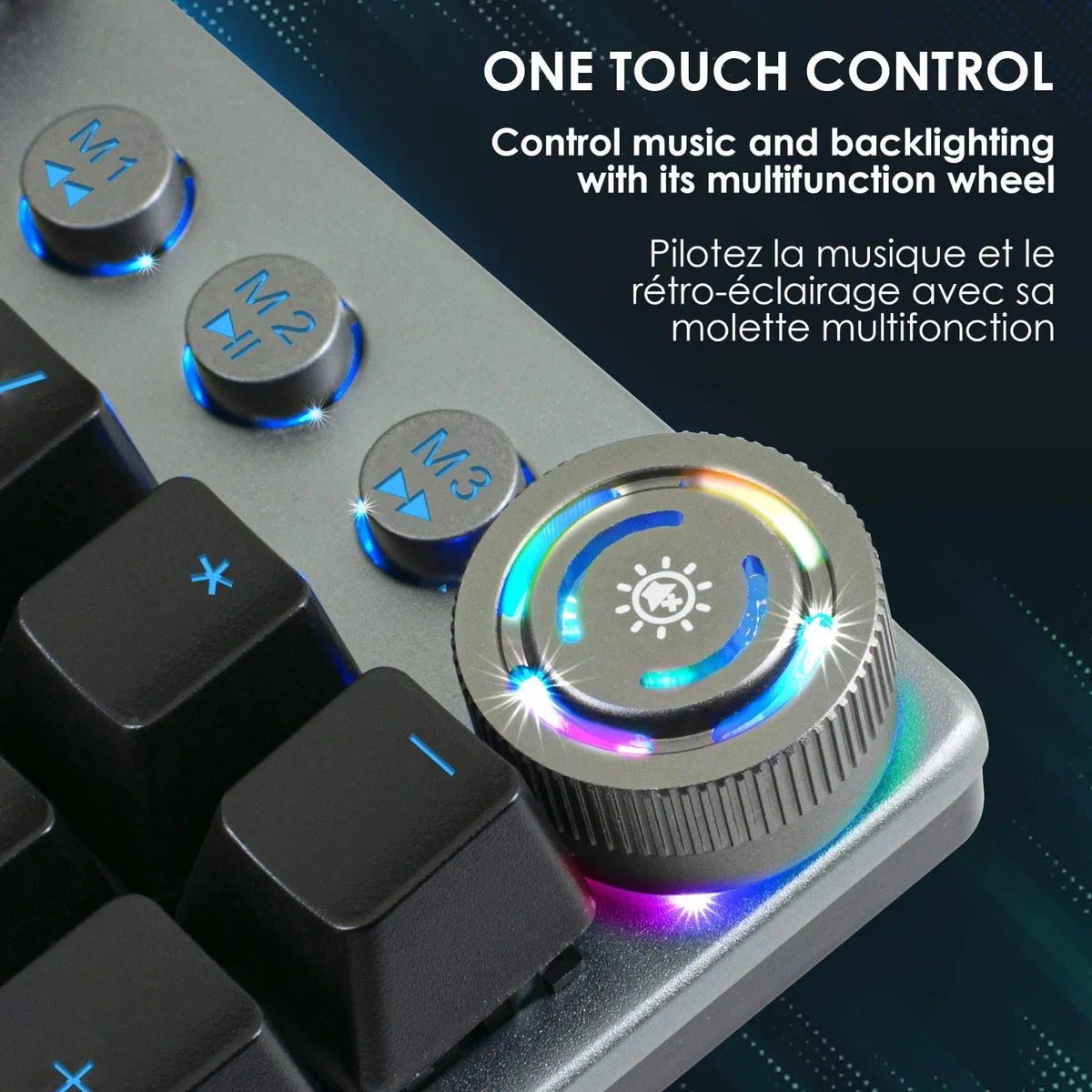 EMPIRE GAMING – STARDUST Tastiera Gaming – Tasti Opto-Meccanica – Retroilluminazione LED RGB – Gamer Software programmazione - Poggiapolsi amovibile (QWERTY, Italiano)