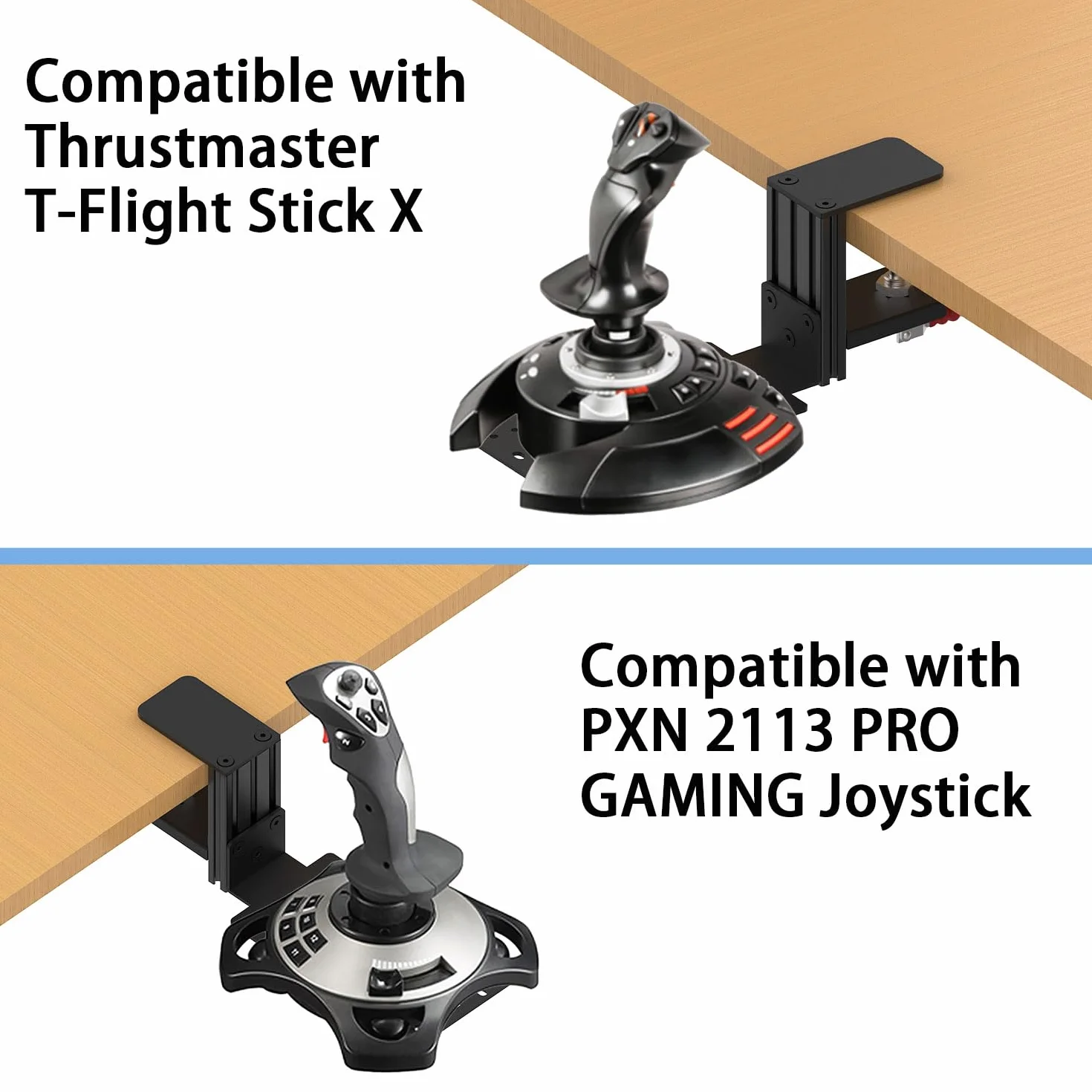 Supporto per il fissaggio su scrivania compatibile con Thrustmaster T.Flight Hotas One/Hotas 4/Stick X, SimTask Farmstick, VelocityOne Flightstick, G Extreme 3D Pro Joystick USB, WINWING URSA MINOR Jo