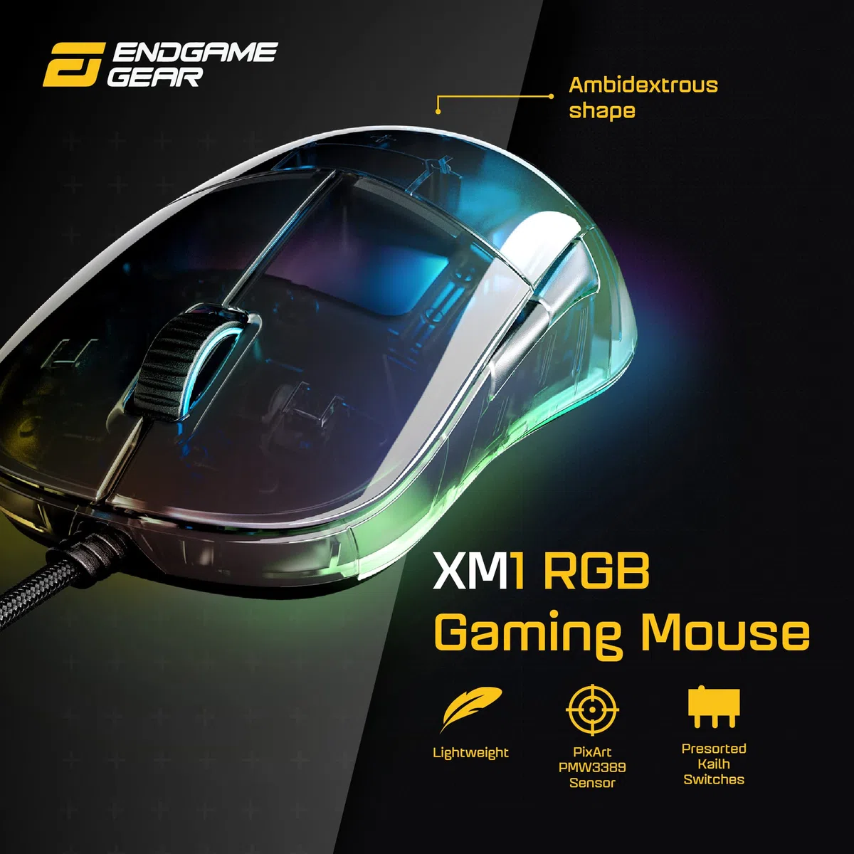 Endgame Gear Compatible XM1 RGB Gaming Maus - Dark Reflex