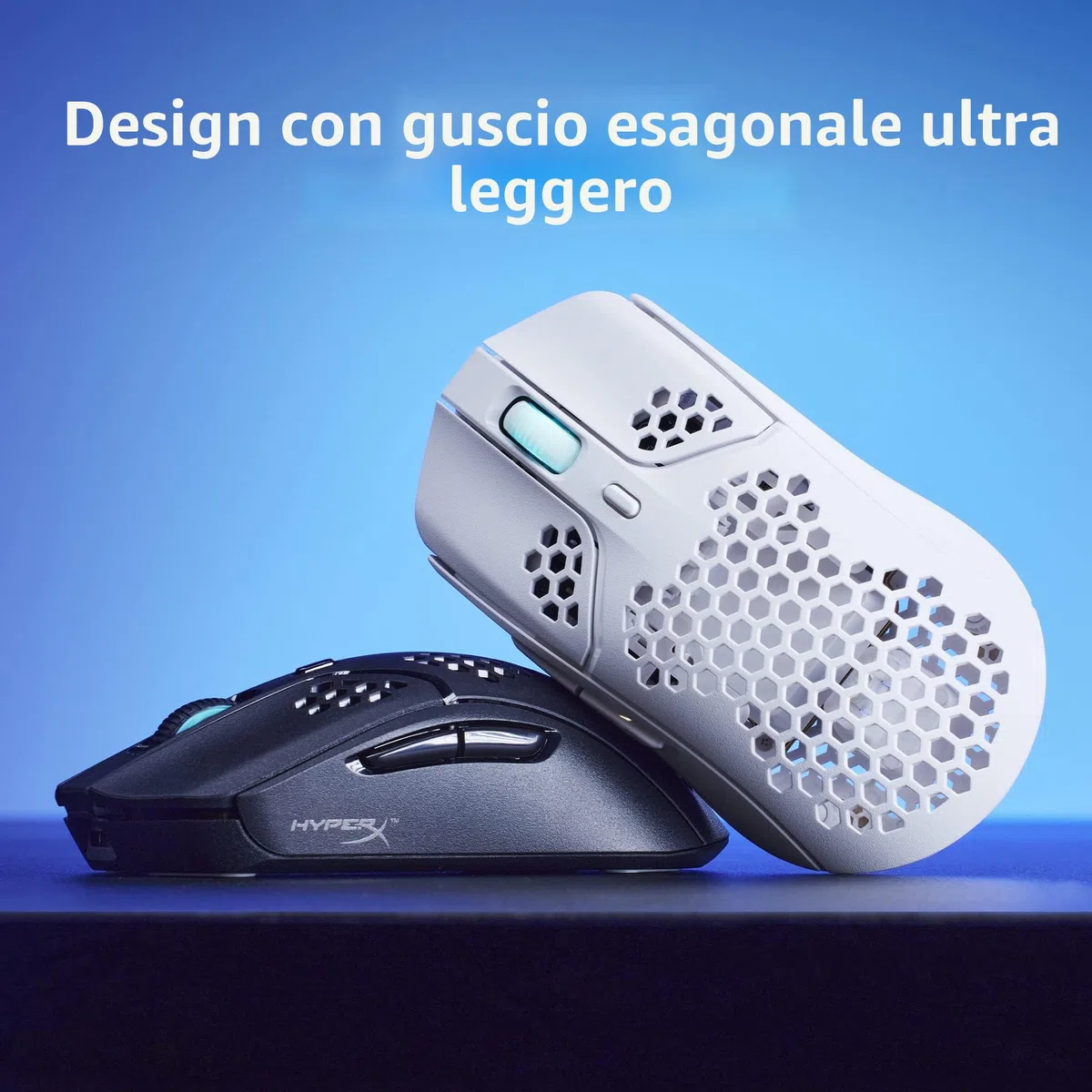 HyperX Pulsefire Haste, Mouse Gaming Senza Filo, Connettività a 2,4 GHz, Illuminazione RGB, 6 Tasti Programmabili, Fino a 16000 DPI, Resistenza per 80 Milioni di Clic, Batteria fino a 100 Ore, Nero