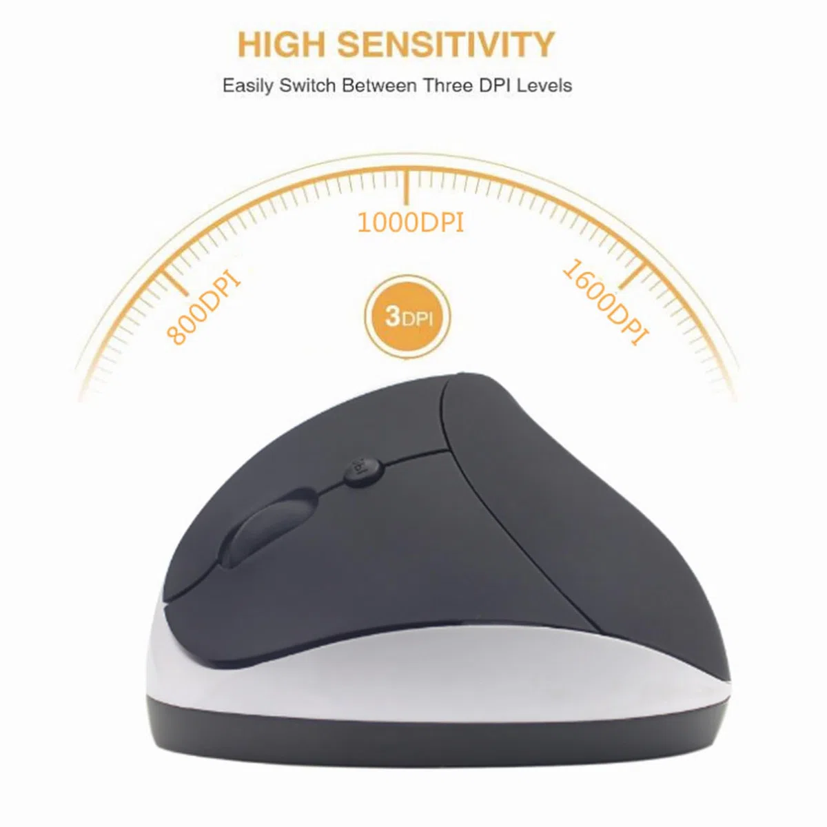 Mouse per mancini, mouse ergonomico verticale ricaricabile 2.4G wireless con ricevitore USB, 6 pulsanti 3 DPI regolabili 800/1200/1600 per computer portatile PC desktop appositamente per