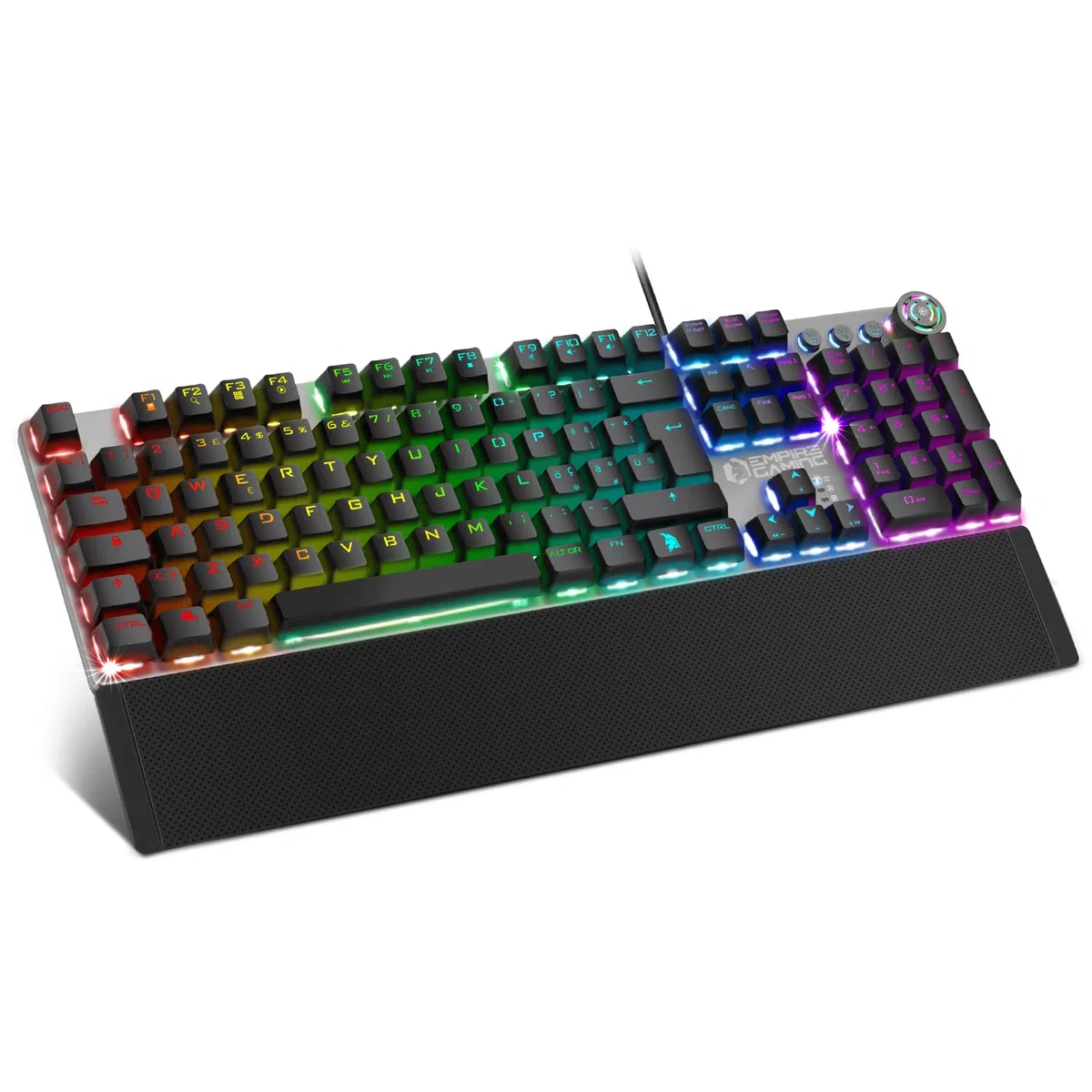 EMPIRE GAMING – STARDUST Tastiera Gaming – Tasti Opto-Meccanica – Retroilluminazione LED RGB – Gamer Software programmazione - Poggiapolsi amovibile (QWERTY, Italiano)