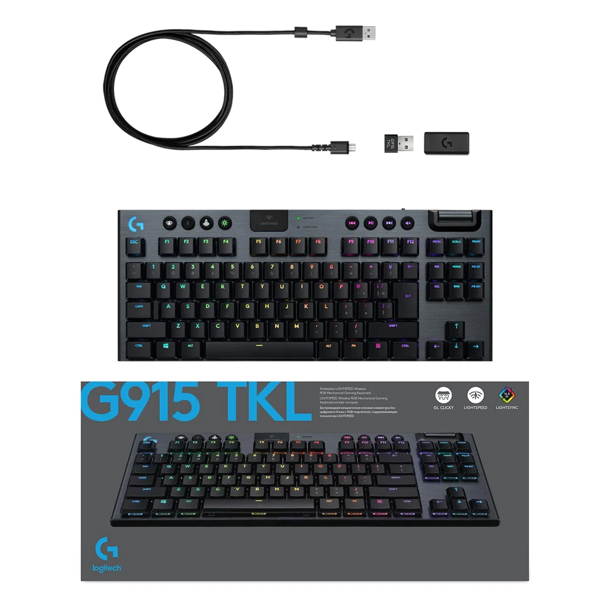 Logitech G G915 LIGHTSPEED TKL Tastiera Gaming Wireless, QWERTY US INT'L