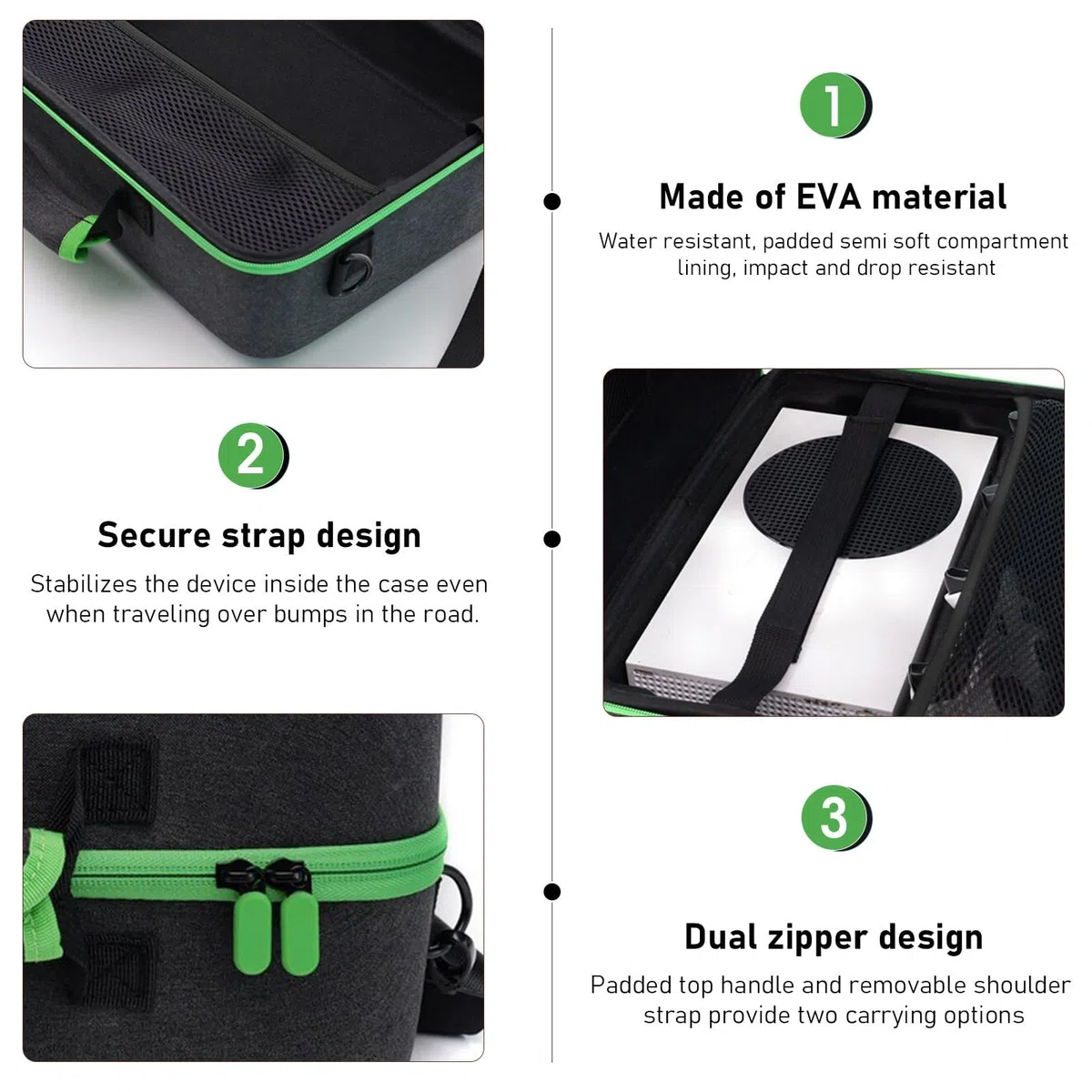 Jelquix Custodia da Trasporto per Console di Gioco Borsa Protettiva Rigida in EVA per Console, Controller e Accessori Serie X e Serie S, 13,78 X 10,24 7,48 Pollici