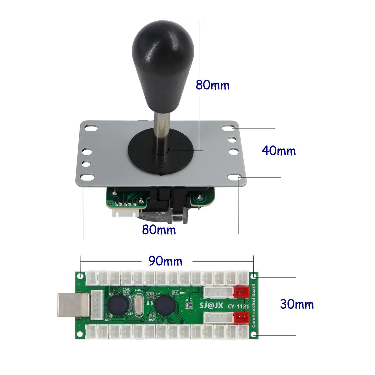 SJ@JX Arcade Game 2 Player Controller DIY Kit Buttons Cherry MX Mechanical Keyboard Black Switch Matt Frosted 8 Way Fighting Joystick Zero Delay USB Encoder for PC MAME Raspberry Pi