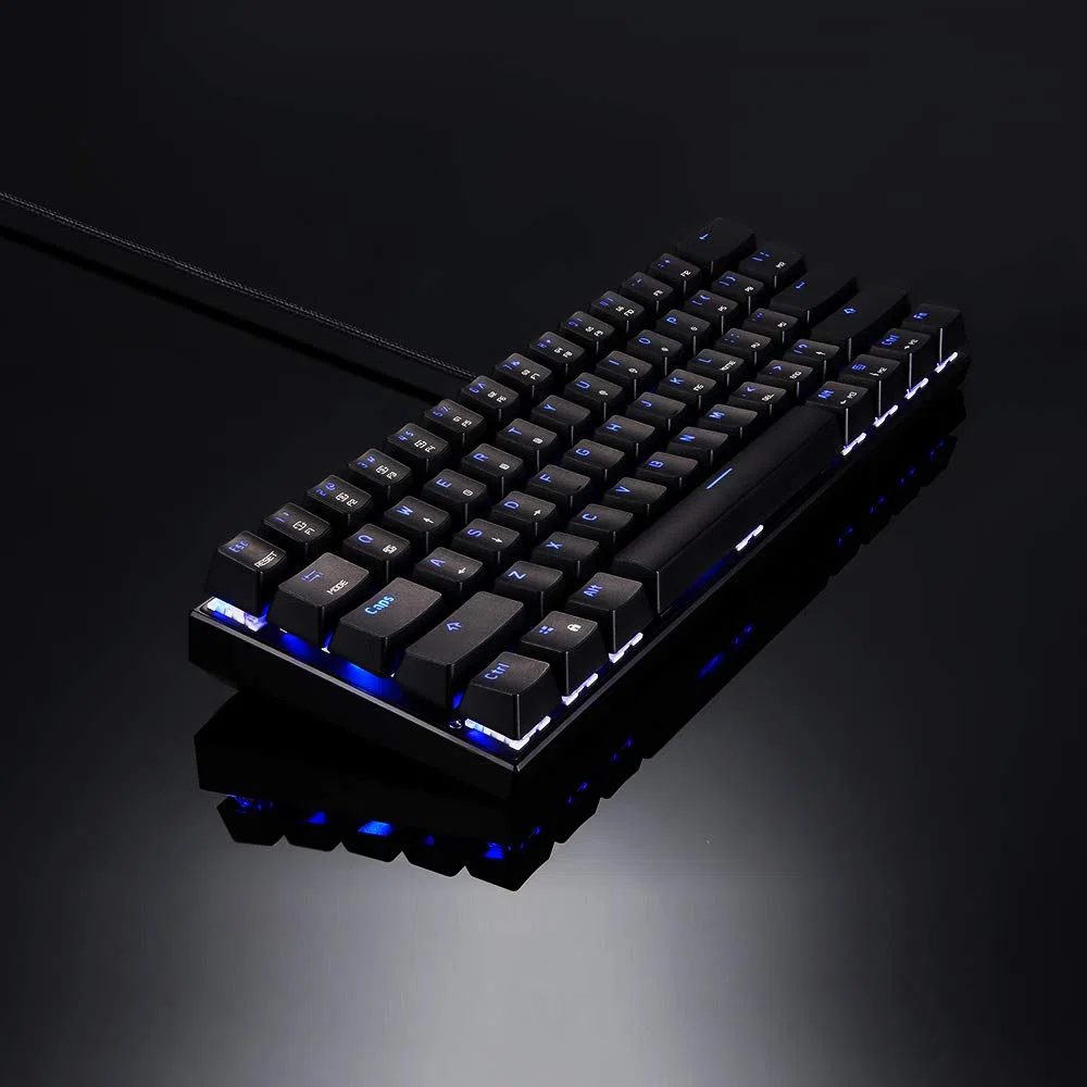 Motospeed CK62 Tastiera Meccanica 61 Tasti RGB Keyboard Meccanica, Cavo USB/Blutooth Dual Mode Gaming Tastiera, Red Switch OUTEMU, Nero
