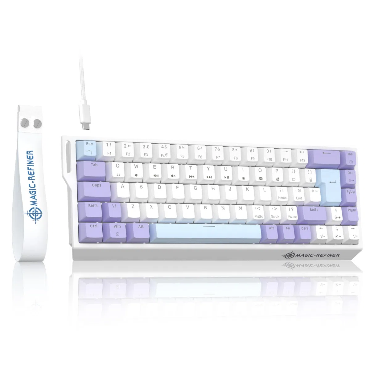 LexonElec MAGIC-REFINER X68 HE Tastiera Meccanica da Gaming Rapid Trigger 8000Hz, QWERTY Layout 60% Backlit RGB Cablata, Precisione RT di 0,04mm, Magnetic Switch, Attuazione Regolabile - Viola