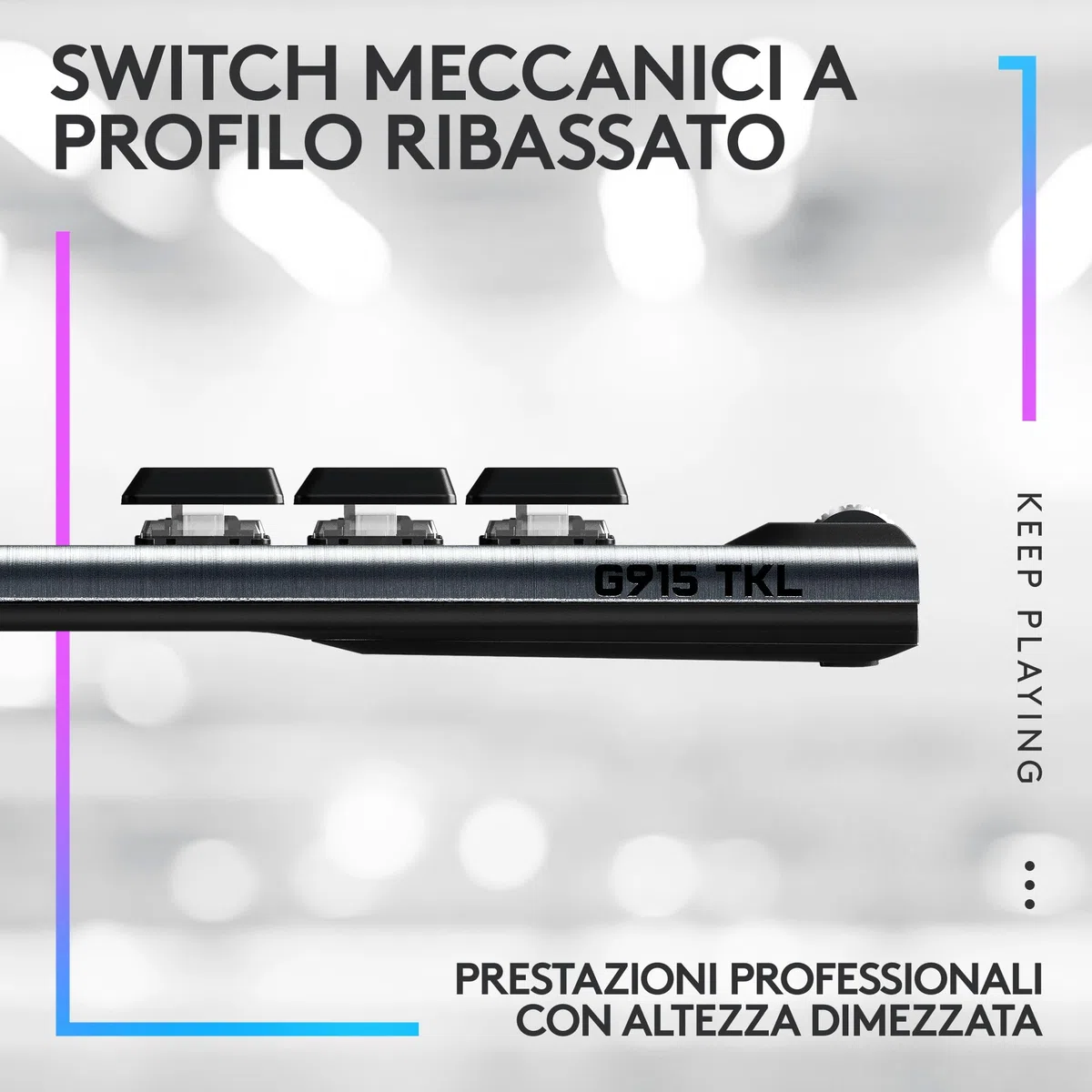 Logitech G733 Lightspeed, cuffia con microfono gaming wireless con Blue Vo!ce e G915 TKL Lightspeed, tastiera gaming meccanica wireless RGB senza tastierino numerico per PC/Mac - Nero