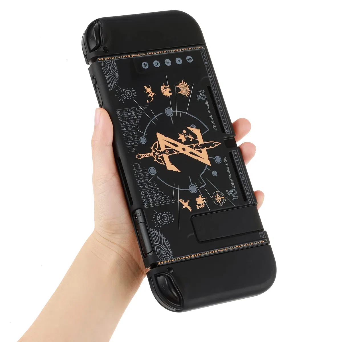 Custodia protettiva agganciabile compatibile con Switch, custodia rigida per controller Switch e Joy-Con con 4 impugnature per pollice, custodia per il trasporto di Zelda Switch (The Legend of Zelda)