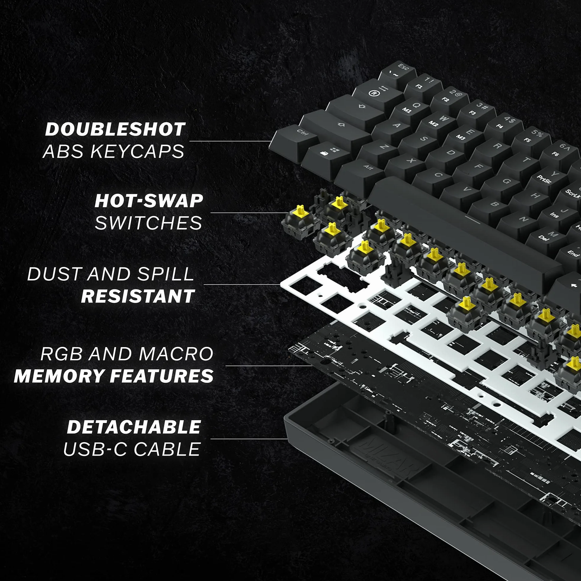 GK61 Mechanical Gaming Keyboard 60 Percent | 61 RGB Rainbow LED Backlit Programmable Keys | USB Wired | For Mac and Windows PC | Hotswap Gateron Optical Red Switches | Red