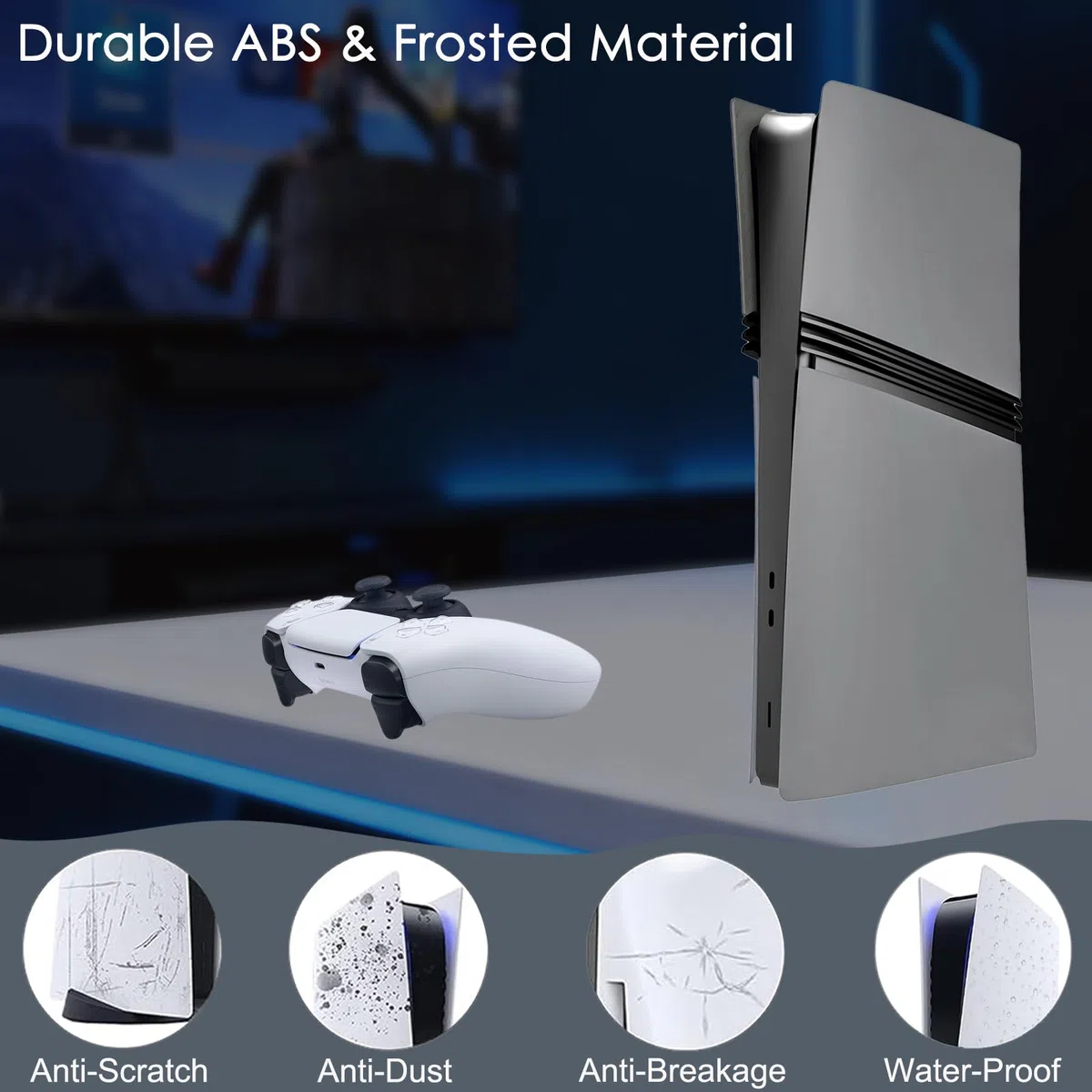 Piastre antiurto per PS5 Pro Digital Edition, cover di ricambio in ABS rigido opaco per PlayStation 5 Pro, accessori per console digitale, pannelli a scatto antigraffio e antipolvere