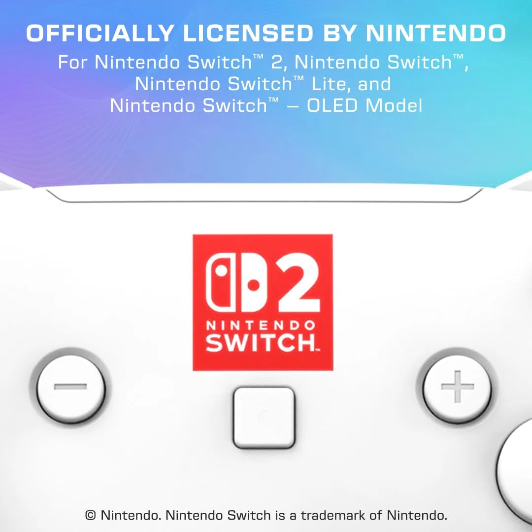 Turtle Beach Afterglow Bianco Controller da gaming RGB wireless con licenza ufficiale per Nintendo Switch 2