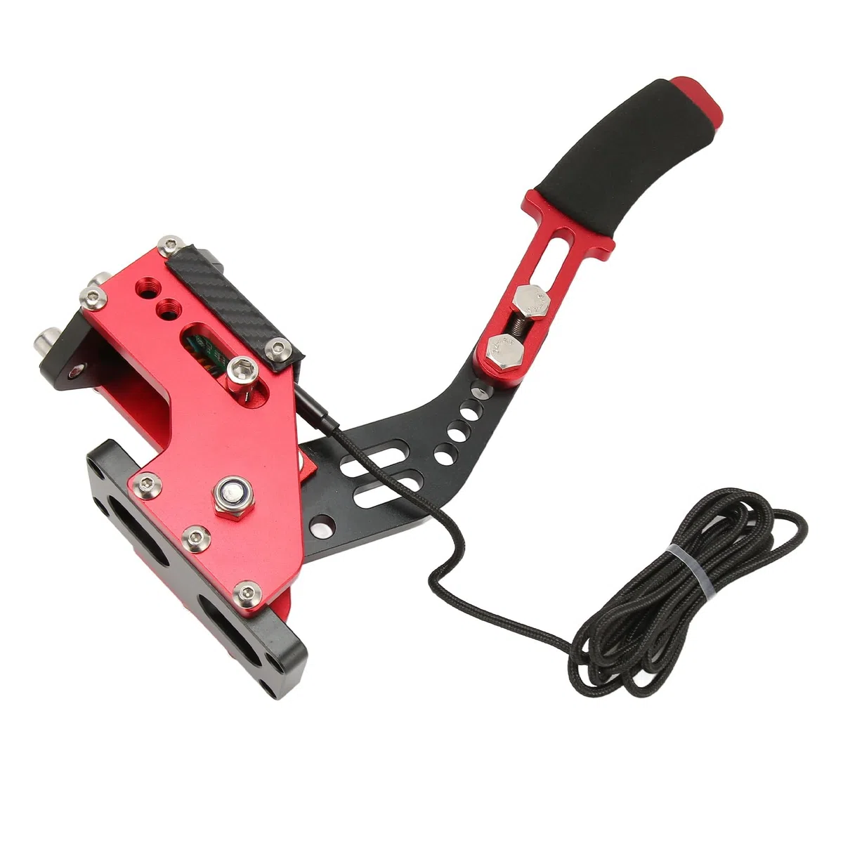 Haofy Gioco di Corse Progressivo con Freno a Mano USB PC a 64 Bit per Appassionati di Corse Sim Lega di Alluminio Acciaio Dolce (rosso)
