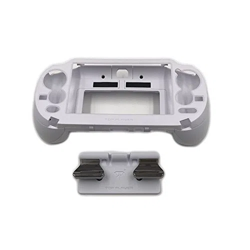 L3 R3 - Custodia opaca con impugnatura per joypad e pulsante di attivazione L2 R2 per console di gioco PSV1000 PSV 1000 PS VITA 1000, colore: nero (bianco)