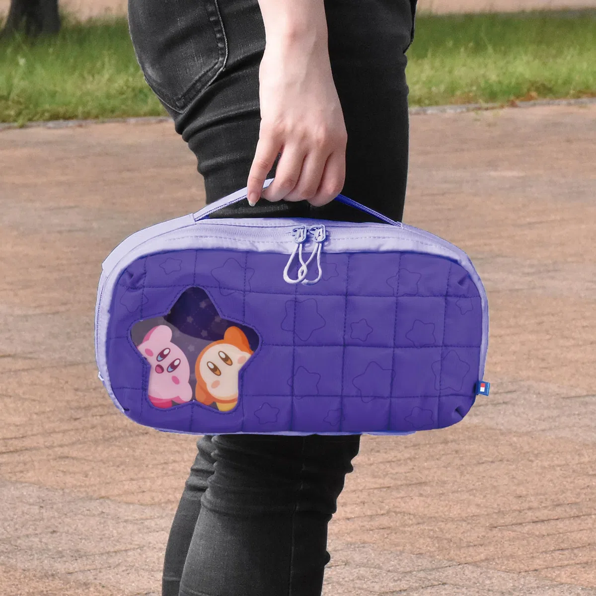 Hori Puff Pouch (nero) Custodia da trasporto per Nintendo Switch 2 – Licenza ufficiale da Nintendo, Kirby & Waddle Dee, medie dimensioni