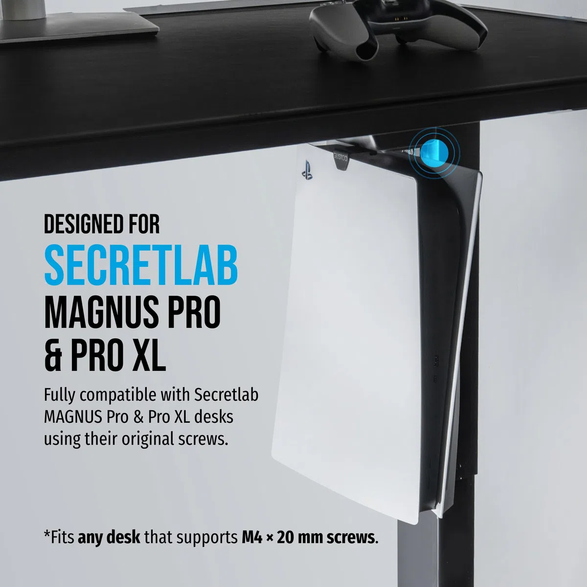 Glistco Supporto verticale invisibile per PS5, PS5 Slim e PS5 Pro – Supporto da tavolo per risparmiare spazio – Supporto verticale da scrivania per un posizionamento sicuro e stabile della console