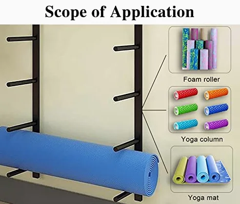 Supporto da parete per tappetini da yoga, soluzione salvaspazio per casa e palestra