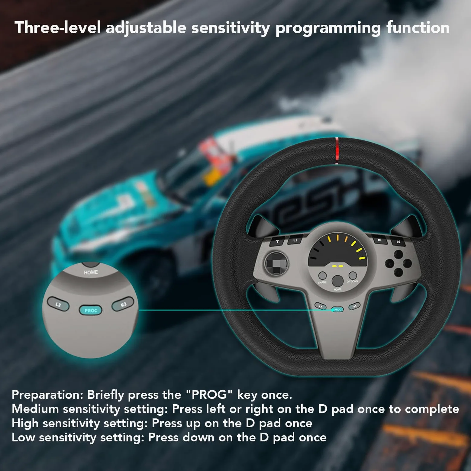 Annadue Set di Volanti da Corsa per PC Gaming per Console di Gioco, Volante da Corsa Sim per Auto per PC Girevole a 270 Gradi con Cambio a Pedali