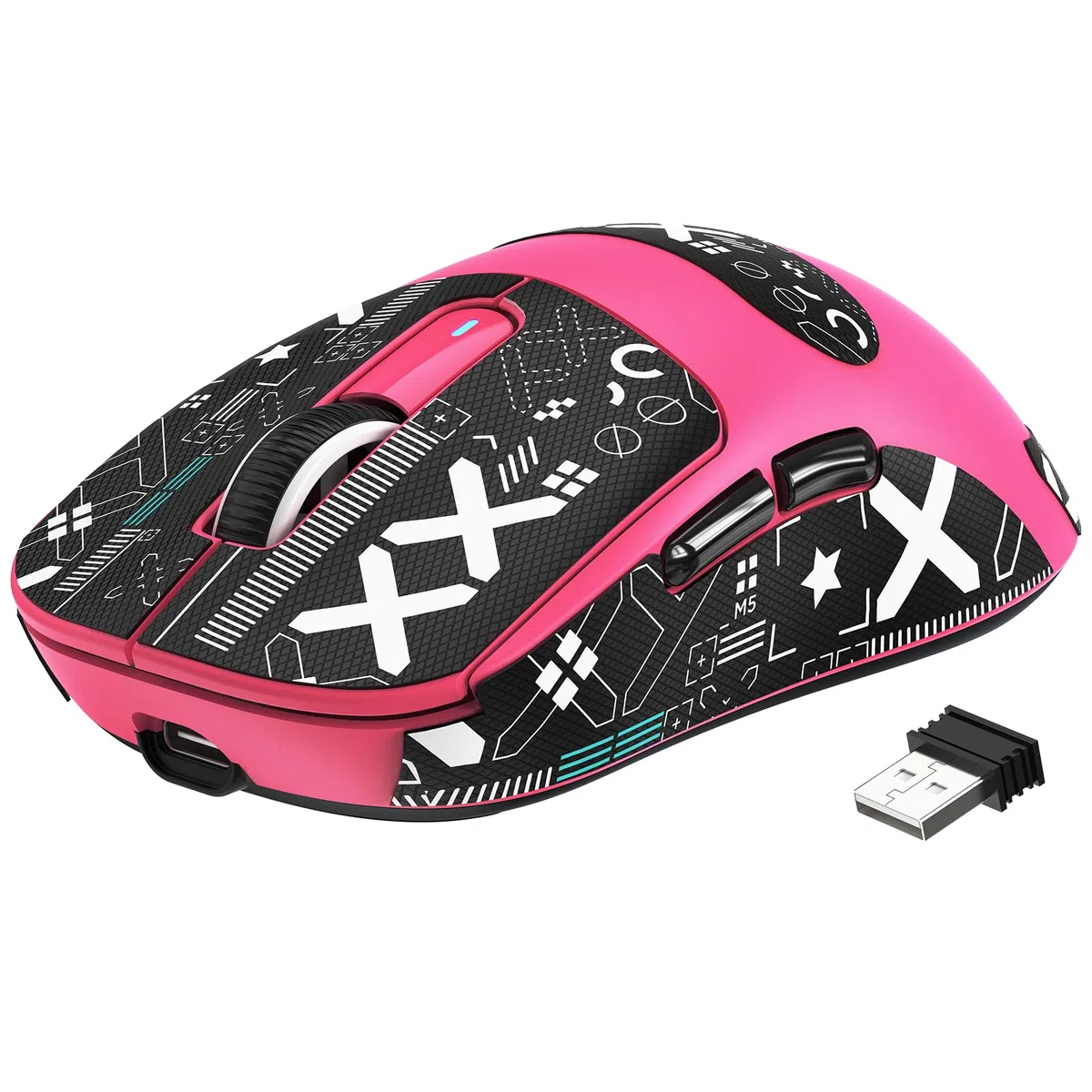 VGN GAMEPOWER ATTACK SHARK X3 SUPERLIGHT Mouse Gaming Wireless, 49g Ultraleggero Mouse da Gioco, PixArt PAW3395, 26000DPI, 2.4G/Bluetooth/Cablato, Mouse Grip Tape, Durata Batteria 200Hrs, Bacca Rossa