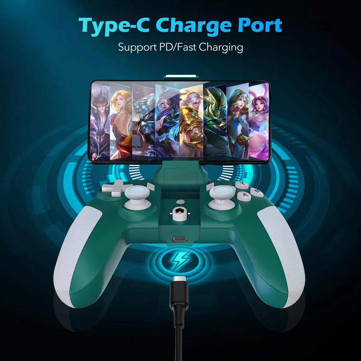 Game Pad con Collegamento Tipo C Controller Retrattile Maniglia Joystick Pulsanti del Joystick Design