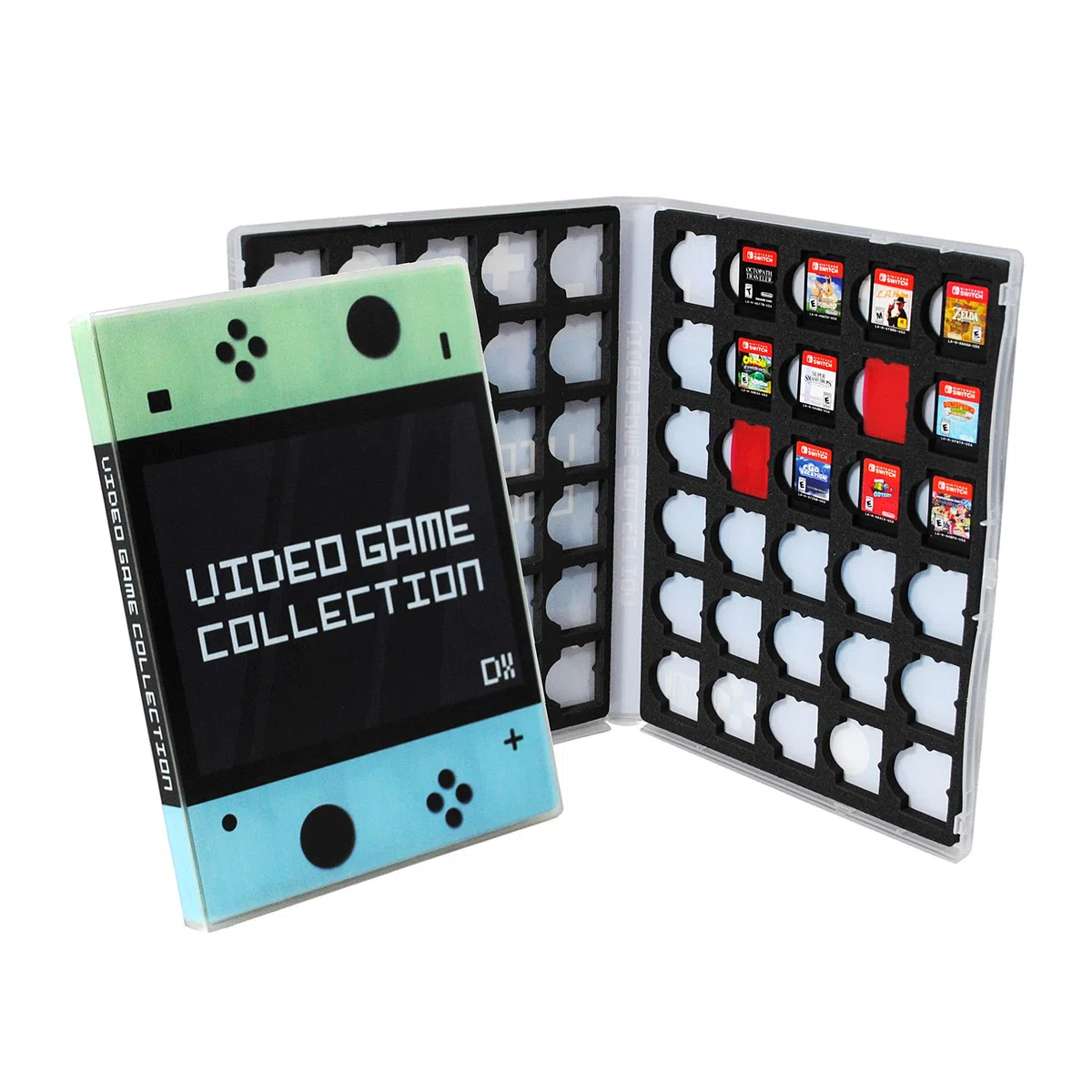 UniKeep - Custodia per Nintendo Switch per cartucce – Può contenere 60 giochi in modo sicuro in schiuma