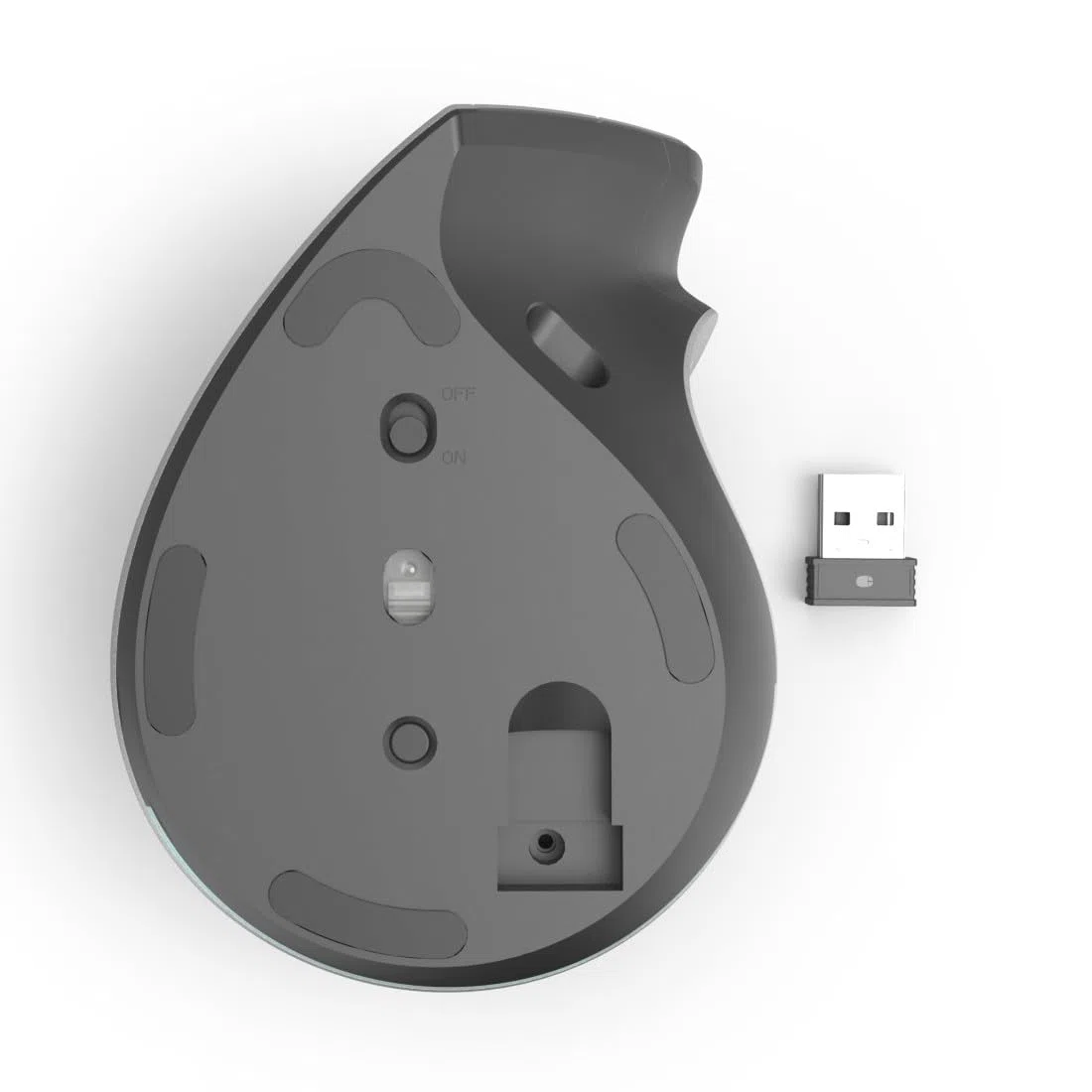 Hama Mouse verticale ergonomico destro senza fili e Bluetooth 'EWM-700R' (Multi-dispositivi, Rechageable USB C, Illuminazione RGB, Sensore Blue Wave 2400 dpi, Crittografia AES-128) Grigio